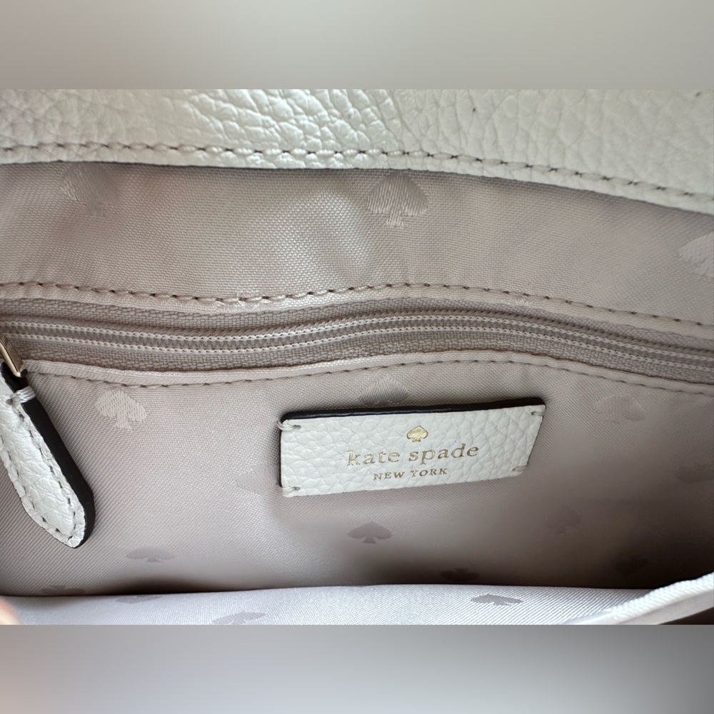 Mint Kate spade Leila Striped Rare Leather & Canvas Shoulder & Or crossbody bag - Picture 10 of 12